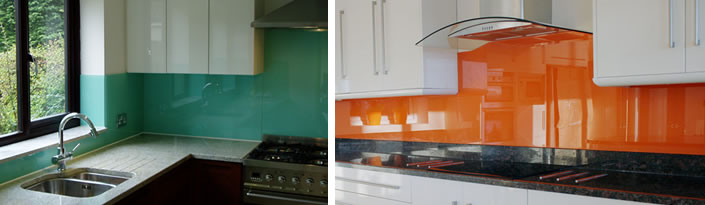 Orange and Green Glass Splashbacks